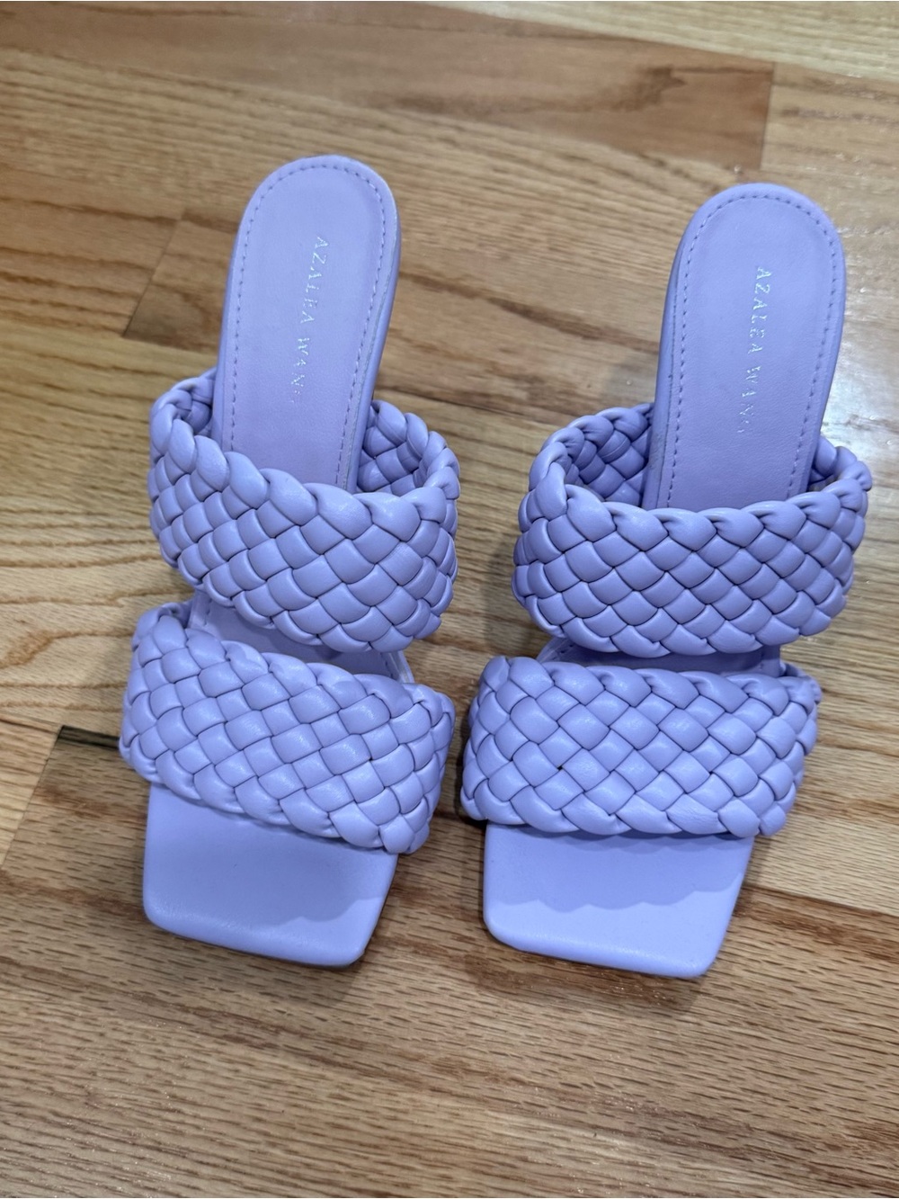 AKIRA Lavender Braided Double-Strap Slide Mules